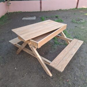 KUM HAVUZLU PİKNİK MASASI NATUREL